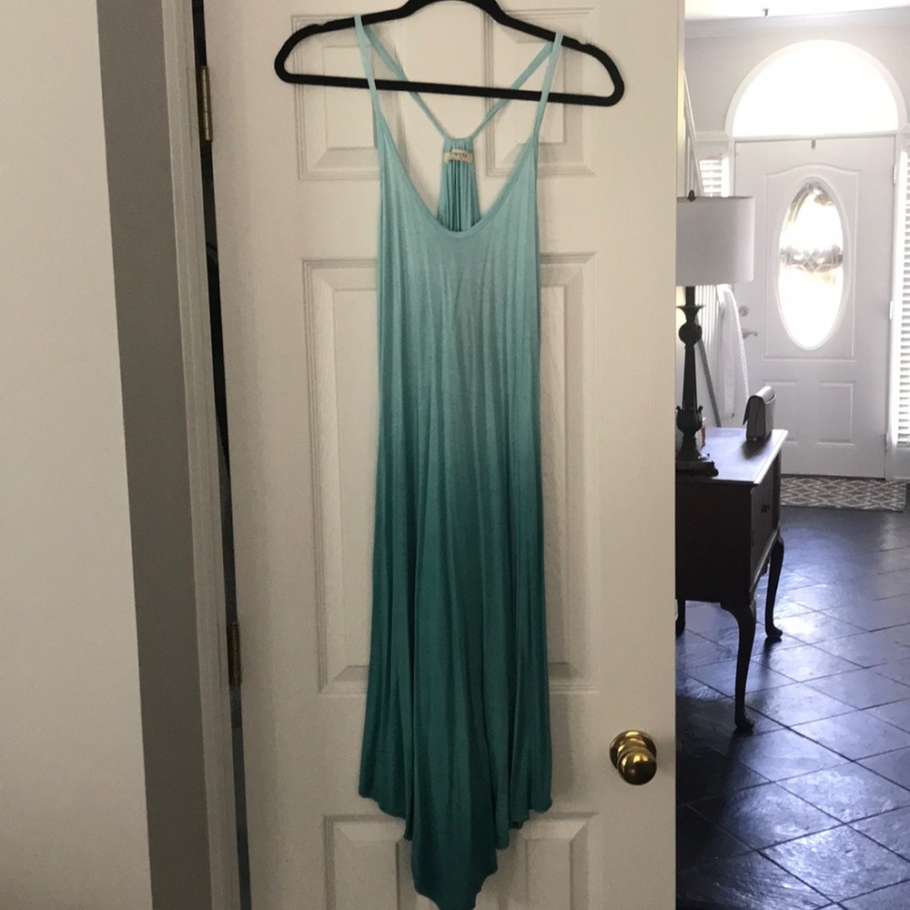 Promesa blue ombré midi tank dress